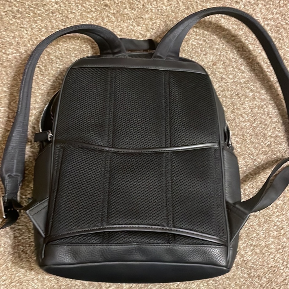 Michael Kors Mens Cooper Black Pebbled Leather Backpack NWT